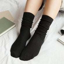 Load image into Gallery viewer, High School Girls High Socks Solid Colors Double Needles Knitting Cotton Long Socks for Women
