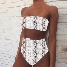 将图片加载到图库查看器，High Waist Bikini Black Swimwear Women Swimsuit High Leg Bikinis Set Women High Waist Bandeau Bikini Set Strapless 2 Piece Bathing Suit Swimsuits Tie Wrap Swimsuits Swimming for Bathing Suit Woman Swimsuits
