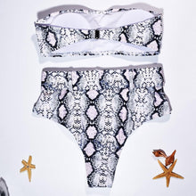 将图片加载到图库查看器，High Waist Bikini Black Swimwear Women Swimsuit High Leg Bikinis Set Women High Waist Bandeau Bikini Set Strapless 2 Piece Bathing Suit Swimsuits Tie Wrap Swimsuits Swimming for Bathing Suit Woman Swimsuits

