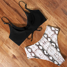 将图片加载到图库查看器，High Waist Bikini Leopard Bikini Women Push Up Swimsuit Women's Leopard Print Swimsuits High Waist Bikini Set 2 Piece Bathing Suits Women Printed Swimwear Tie Dye Summer Swim Beachwear

