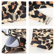 将图片加载到图库查看器，High Waist Bikini Leopard Bikini Women Push Up Swimsuit Women's Leopard Print Swimsuits High Waist Bikini Set 2 Piece Bathing Suits Women Printed Swimwear Tie Dye Summer Swim Beachwear
