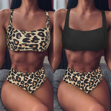 将图片加载到图库查看器，High Waist Bikini Leopard Bikini Women Push Up Swimsuit Women's Leopard Print Swimsuits High Waist Bikini Set 2 Piece Bathing Suits Women Printed Swimwear Tie Dye Summer Swim Beachwear
