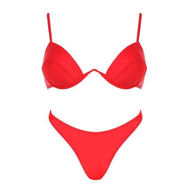 Load image into Gallery viewer, High Waist Bikini Push Up Swimsuit Leopard Swimwear Women Bikini Set Swimsuits For Women V-Wired Underwire Push Up High Cut Bikini Set Two Pieces Bathing Suits Women Bathing Suit
