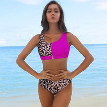 将图片加载到图库查看器，High Waist Bikinis Bikini Set Push Up Swimsuit Female Plus Size Swimwear Women Bikini Leopard Bathing Suit Women High Waist String Floral Printed 2 Piece Summer Bathing Suits For Women
