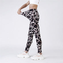 将图片加载到图库查看器，High Waist Leggings Pants Fitness Women Fashion  Printing Leggings Women Fitness Yoga Pants High Waist Push Up Sportswear Elastic Trousers Gym Running Workout Pants Push Up Running Elastic Stripe Dot Bottom Leggings
