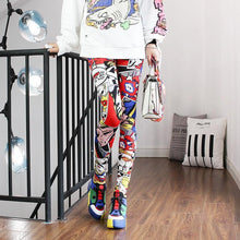 将图片加载到图库查看器，High Waist Leggings Pants Fitness Women Fashion  Printing Leggings Women Fitness Yoga Pants High Waist Push Up Sportswear Elastic Trousers Gym Running Workout Pants Push Up Running Elastic Stripe Dot Bottom Leggings
