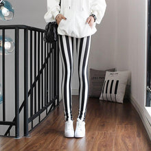 将图片加载到图库查看器，High Waist Leggings Pants Fitness Women Fashion  Printing Leggings Women Fitness Yoga Pants High Waist Push Up Sportswear Elastic Trousers Gym Running Workout Pants Push Up Running Elastic Stripe Dot Bottom Leggings
