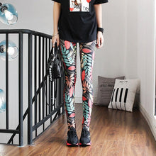 将图片加载到图库查看器，High Waist Leggings Pants Fitness Women Fashion  Printing Leggings Women Fitness Yoga Pants High Waist Push Up Sportswear Elastic Trousers Gym Running Workout Pants Push Up Running Elastic Stripe Dot Bottom Leggings
