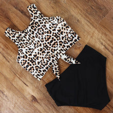 将图片加载到图库查看器，High Waist Swimsuit Bikini Push Up Swimwear Women Bathing Suit Female Bikini Set Leopard Swim Suit Beachwear Women's High Waist Swimsuit 2 Piece Bathing Suits Bikini
