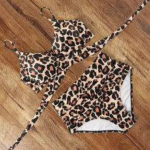 将图片加载到图库查看器，High Waist Swimsuit Bikini Push Up Swimwear Women Bathing Suit Female Bikini Set Leopard Swim Suit Beachwear Women's High Waist Swimsuit 2 Piece Bathing Suits Bikini
