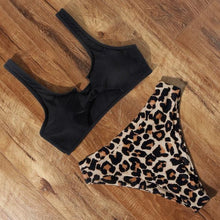 将图片加载到图库查看器，High Waist Swimsuit Bikini Push Up Swimwear Women Bathing Suit Female Bikini Set Leopard Swim Suit Beachwear Women's High Waist Swimsuit 2 Piece Bathing Suits Bikini
