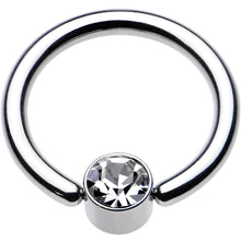 将图片加载到图库查看器，12G 1/2 Clear Gem 5mm Disc BCR Captive Ring
