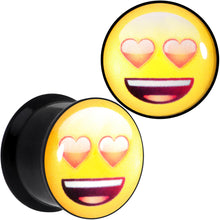 Load image into Gallery viewer, 9/16 Licensed Heart Eyes emoji Acrylic Double Flare Plug Set
