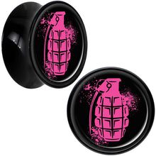 将图片加载到图库查看器，Black Acrylic Pink Grenade Saddle Plug Set 5/8
