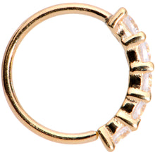 Load image into Gallery viewer, 20G 1/4 Clear CZ Gem 14k Yellow Gold Seamless Circular Ring
