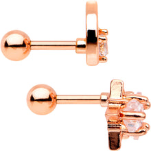 Load image into Gallery viewer, Clear CZ Rose Gold Tone Anodized Moon Star Tragus Cartilage Set 1/4
