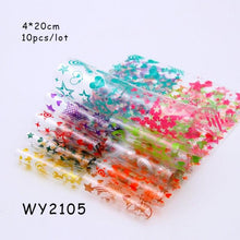Load image into Gallery viewer, Holographic Nail Foil Transfer Set Sticker Decal Nail Art Foils Designer Marble Nail Decoration Sliders Wraps Manicure  Women Kids Girls Manicure Decoration Nail Art Supplies 3D Self-Adhesive Nail Decals Designer Nail Stickers for Acrylic Nails
