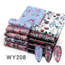 Load image into Gallery viewer, Holographic Nail Foil Transfer Set Sticker Decal Nail Art Foils Designer Marble Nail Decoration Sliders Wraps Manicure  Women Kids Girls Manicure Decoration Nail Art Supplies 3D Self-Adhesive Nail Decals Designer Nail Stickers for Acrylic Nails

