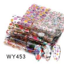 Load image into Gallery viewer, Holographic Nail Foil Transfer Set Sticker Decal Nail Art Foils Designer Marble Nail Decoration Sliders Wraps Manicure  Women Kids Girls Manicure Decoration Nail Art Supplies 3D Self-Adhesive Nail Decals Designer Nail Stickers for Acrylic Nails
