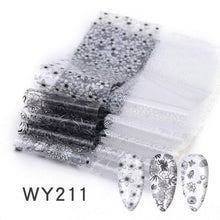 Load image into Gallery viewer, Holographic Nail Foil Transfer Set Sticker Decal Nail Art Foils Designer Marble Nail Decoration Sliders Wraps Manicure  Women Kids Girls Manicure Decoration Nail Art Supplies 3D Self-Adhesive Nail Decals Designer Nail Stickers for Acrylic Nails
