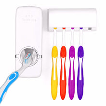 将图片加载到图库查看器，Home Automatic Toothpaste Dispenser + 5 Toothbrush Holder Set
