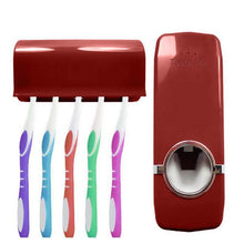 将图片加载到图库查看器，Home Automatic Toothpaste Dispenser + 5 Toothbrush Holder Set
