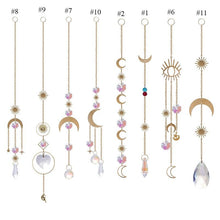 将图片加载到图库查看器，Home Decor Crystal Sun-catchers Window Pendant Hanging Curtain Wind-chimes Light Catcher Star Moon Pendant Rainbow Wind Chime Prisms Wind Chime Hanging Ornaments For Garden Home Christmas Decorations Gift
