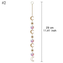 将图片加载到图库查看器，Home Decor Crystal Sun-catchers Window Pendant Hanging Curtain Wind-chimes Light Catcher Star Moon Pendant Rainbow Wind Chime Prisms Wind Chime Hanging Ornaments For Garden Home Christmas Decorations Gift
