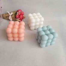 Load image into Gallery viewer, Home Decoration Candle Cube Bubble Candles Handmade Scented Candle Hand Poured Decorative Candle Aesthetic Candles Room Decor for Home Use Bedroom Soy Wax Aromatherapy Cube Candle Scented Relaxing Birthday Gift Home Decoration
