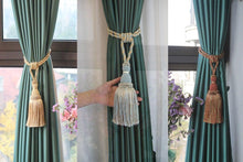 将图片加载到图库查看器，Home Decoration Polyester Tassel Tiebacks Curtain Holder Handmade Tassel Curtain Rope Holdback Window Drape Hanging Ball Tassels Curtains Buckle Sling Binding Lantern Tiebacks Handcrafted Braided Curtain Holdbacks Window Home Decor 55-90cm

