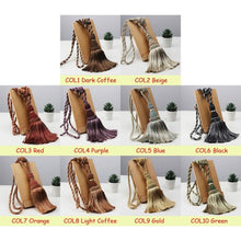 将图片加载到图库查看器，Home Decoration Polyester Tassel Tiebacks Curtain Holder Handmade Tassel Curtain Rope Holdback Window Drape Hanging Ball Tassels Curtains Buckle Sling Binding Lantern Tiebacks Handcrafted Braided Curtain Holdbacks Window Home Decor 55-90cm
