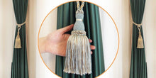 将图片加载到图库查看器，Home Decoration Polyester Tassel Tiebacks Curtain Holder Handmade Tassel Curtain Rope Holdback Window Drape Hanging Ball Tassels Curtains Buckle Sling Binding Lantern Tiebacks Handcrafted Braided Curtain Holdbacks Window Home Decor 55-90cm
