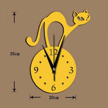 将图片加载到图库查看器，Home Decoration Wall Mirror 3D Hanging Clock Wall Murals Decal Sticker Acrylic Wallpaper for Unisex Teen Children Kid Boy Girl Classroom Gym Room Cartoon Cats Design Sticker Watch
