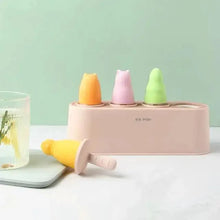 Load image into Gallery viewer, Home Ice Cream Mold Popsicle Tool Silicone 4-hole Popsicle Box Children Dessert Ice Cream Maker Kitchen Tools Diy Ice Cream
