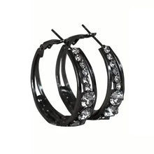 Load image into Gallery viewer, Hoop Earrings Inlaid Shiny Rhinestone For Ladies
