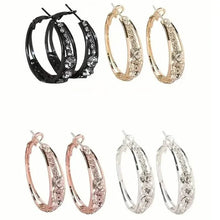 Load image into Gallery viewer, Hoop Earrings Inlaid Shiny Rhinestone For Ladies
