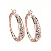 Load image into Gallery viewer, Hoop Earrings Inlaid Shiny Rhinestone For Ladies
