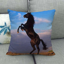 Load image into Gallery viewer, Horse Print Throw Pillow Covers Decorative Pillowcase Square Cushion Covers For Home Sofa Bedroom Livingroom Throw Pillow Covers Horse Herd Run in Desert Sand Storm Against Dramatic Sky Decor Linen Pillow Cases 45X45CM
