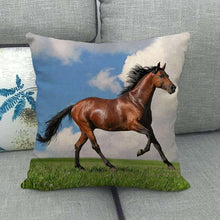 Load image into Gallery viewer, Horse Print Throw Pillow Covers Decorative Pillowcase Square Cushion Covers For Home Sofa Bedroom Livingroom Throw Pillow Covers Horse Herd Run in Desert Sand Storm Against Dramatic Sky Decor Linen Pillow Cases 45X45CM
