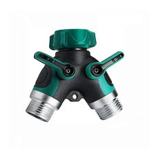 Load image into Gallery viewer, Hose Splitter 2 Way 3/4" Faucet Y Connector with Shut-off Valve
