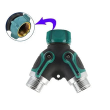 Load image into Gallery viewer, Hose Splitter 2 Way 3/4" Faucet Y Connector with Shut-off Valve
