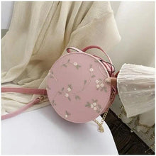 Load image into Gallery viewer, Hot Looking Sweet Lace Round Handbags High Quality PU Leather Small Fresh Flower Chain Shoulder Crossbody Bags For Women
