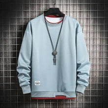 Load image into Gallery viewer, Hot New Spring Autumn Solid Color Casual Men Sweatshirts Men Fashion Mens Casual Sweatshirts Hoodie Men Two Pieces O-Neck Sweatshirt
