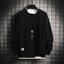 Load image into Gallery viewer, Hot New Spring Autumn Solid Color Casual Men Sweatshirts Men Fashion Mens Casual Sweatshirts Hoodie Men Two Pieces O-Neck Sweatshirt
