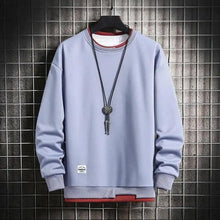 Load image into Gallery viewer, Hot New Spring Autumn Solid Color Casual Men Sweatshirts Men Fashion Mens Casual Sweatshirts Hoodie Men Two Pieces O-Neck Sweatshirt

