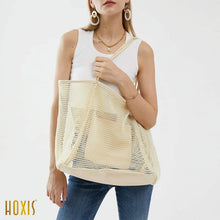 Load image into Gallery viewer, HOXIS Mesh Beach Tote Women's Shoulder Bag
