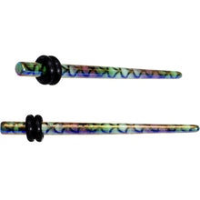 Load image into Gallery viewer, Rainbow Acrylic Mermaid Scale Straight Taper Set 14G to 12mm
