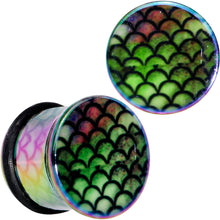 Load image into Gallery viewer, Rainbow Acrylic Magical Mermaid Single Flare Plug Set 4mm to 12mm
