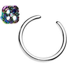 Load image into Gallery viewer, 16G 3/8 Iridescent Rainbow Flower BCR Captive Ring
