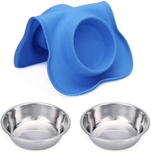 Load image into Gallery viewer, Hubulk 2 Stainless Steel Dog Bowl with No Spill Non-Skid Silicone Mat
